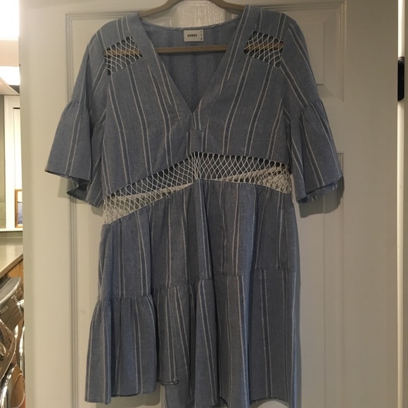 Suboo striped blue and white denim mini dress - Picture 2 of 2